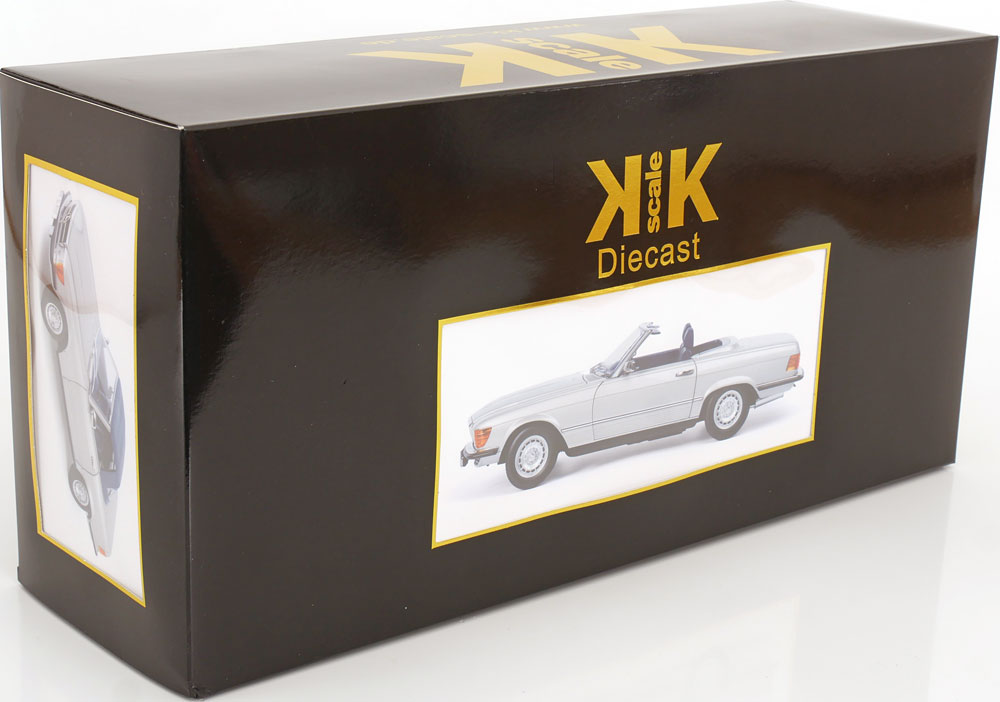 KK Scale 1985 Mercedes-Benz S Class 450 SL (R107) Convertible Silver 1:12