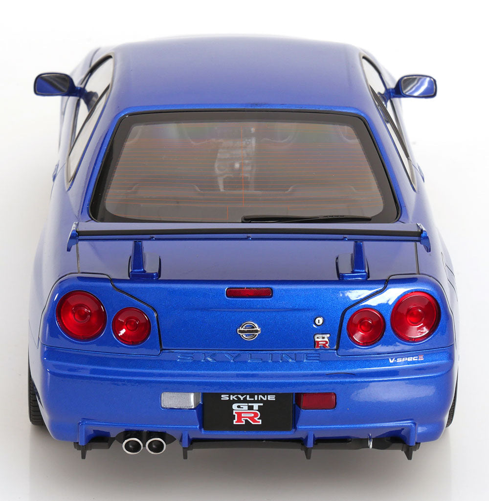 STM Diecast KK Scale 2001 Nissan Skyline GT-R R34 V-Spec II Bayside Blue 1:12 - View 7