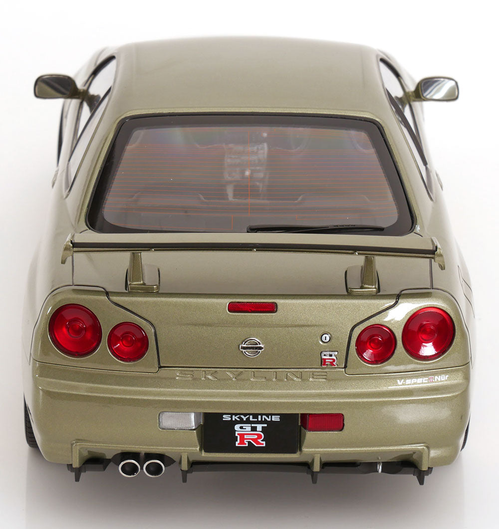 STM Diecast KK Scale 2001 Nissan Skyline GT-R R34 V-Spec II w/ Gold BBS Jade Green Metallic 1:12...