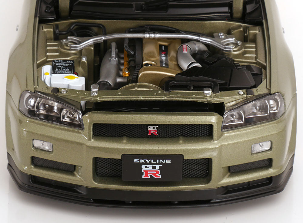 STM Diecast KK Scale 2001 Nissan Skyline GT-R R34 V-Spec II w/ Gold BBS Jade Green Metallic 1:12...