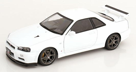 STM Diecast KK Scale 2001 Nissan Skyline GT-R R34 V-Spec II White 1:12