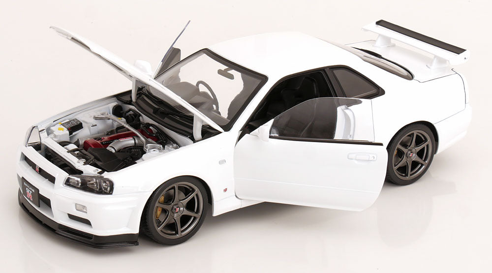 KK Scale 2001 Nissan Skyline GT-R R34 V-Spec II White 1:12
