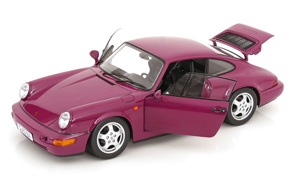 STM Diecast KK Scale 1992 Porsche 911 (964) RS Coupe w/ Cup Wheels Ruby Star 1:12 - View 2