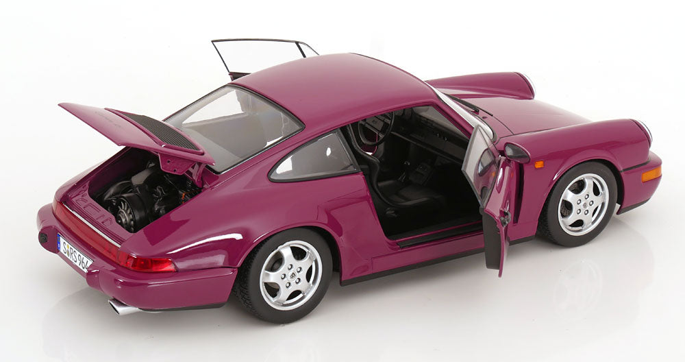 STM Diecast KK Scale 1992 Porsche 911 (964) RS Coupe w/ Cup Wheels Ruby Star 1:12 - View 3