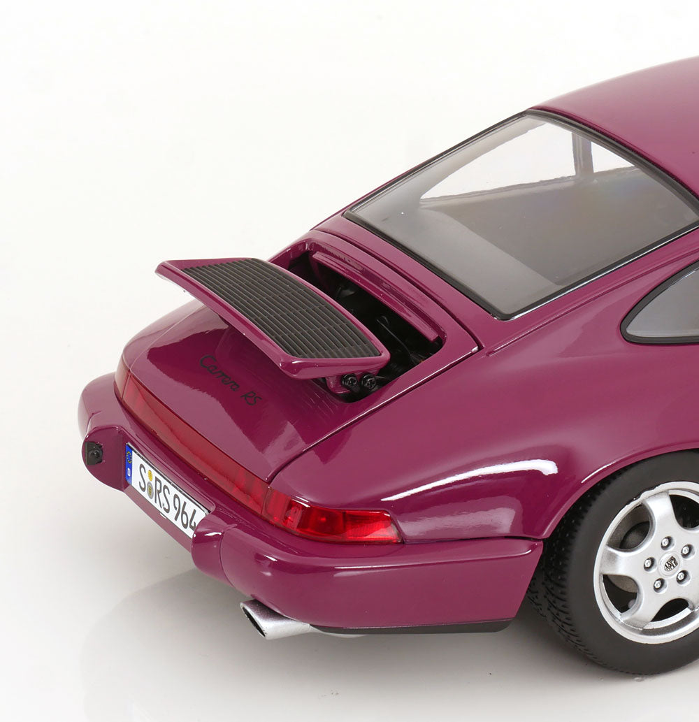 STM Diecast KK Scale 1992 Porsche 911 (964) RS Coupe w/ Cup Wheels Ruby Star 1:12 - View 4