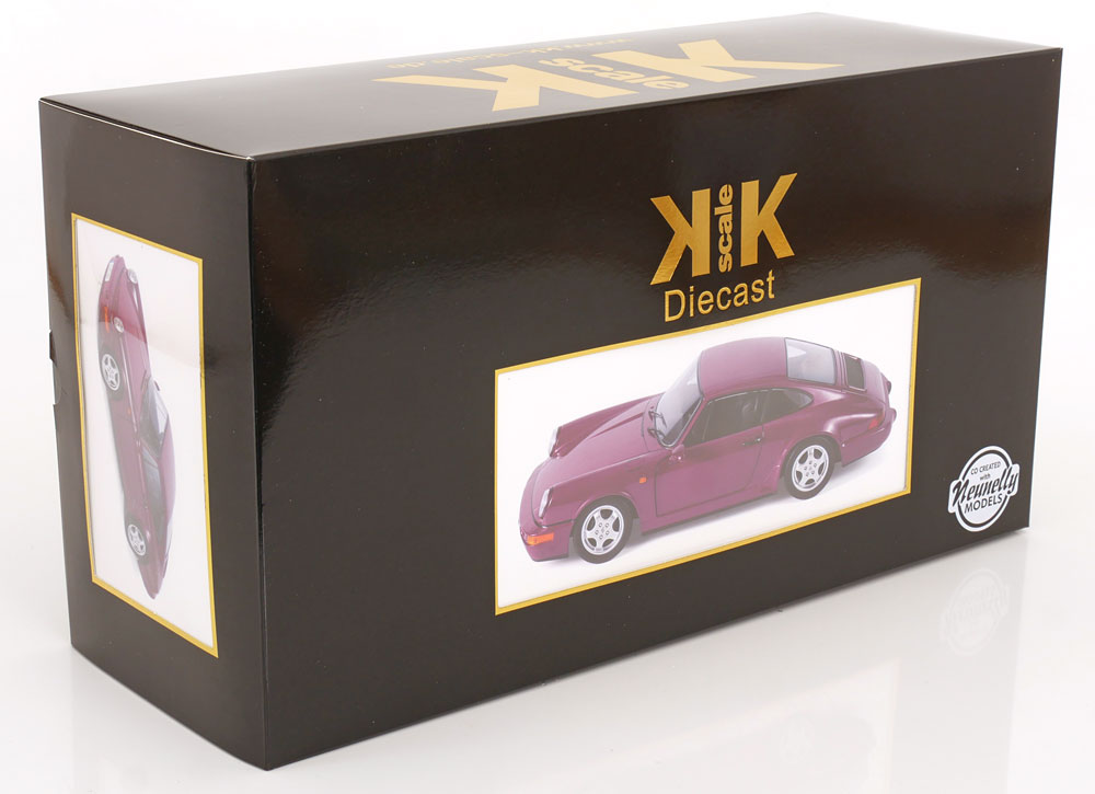 STM Diecast KK Scale 1992 Porsche 911 (964) RS Coupe w/ Cup Wheels Ruby Star 1:12 - View 10