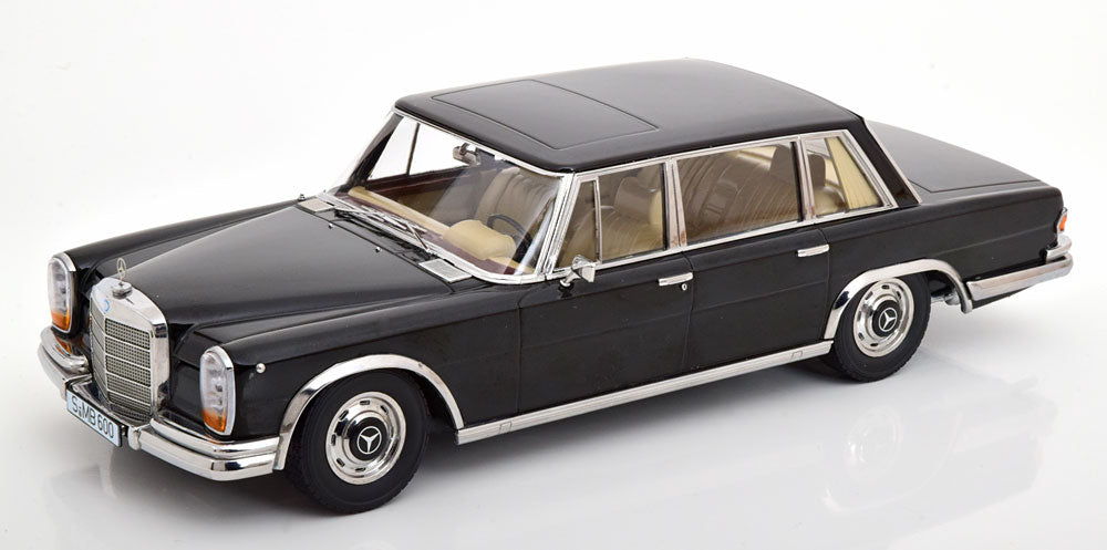 STM Diecast KK Scale 1963 Mercedes-Benz S-Class 600 Pullman SWB (W100) Sedan Black 1:18 - View 2