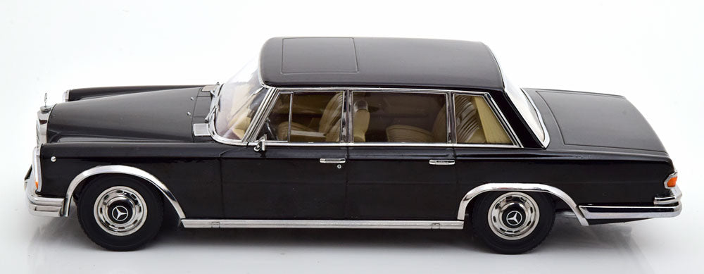 STM Diecast KK Scale 1963 Mercedes-Benz S-Class 600 Pullman SWB (W100) Sedan Black 1:18 - View 4