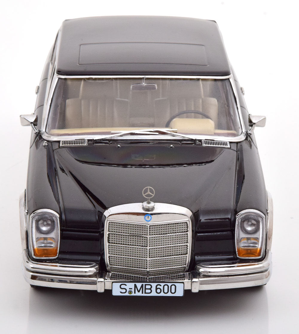 STM Diecast KK Scale 1963 Mercedes-Benz S-Class 600 Pullman SWB (W100) Sedan Black 1:18 - View 5