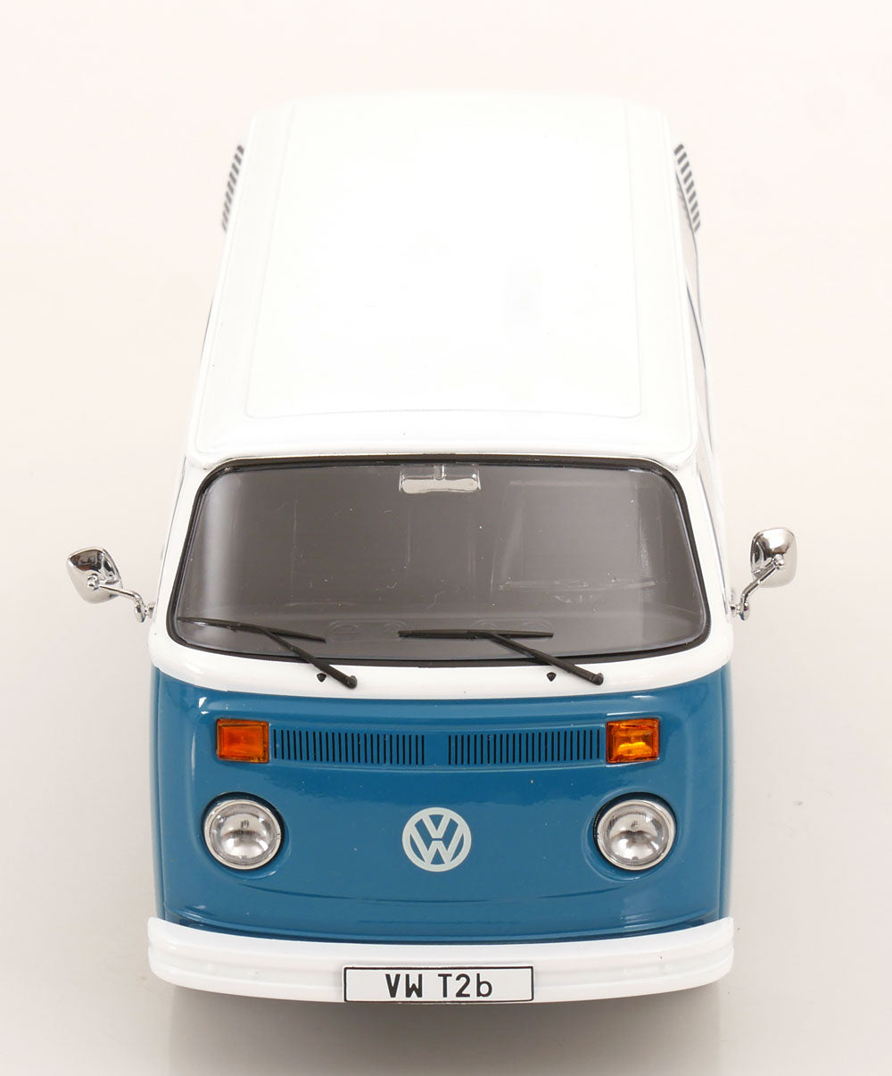 STM Diecast KK Scale 1972 Volkswagen T2b Minibus (Fuchs Wheels) Blue & White 1:18 - View 4