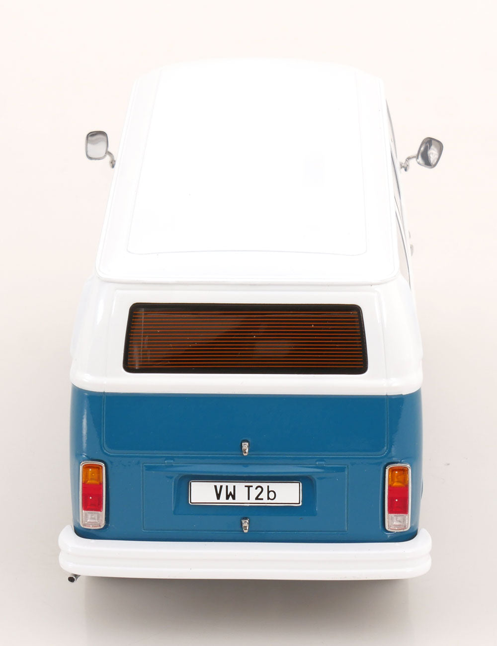 STM Diecast KK Scale 1972 Volkswagen T2b Minibus (Fuchs Wheels) Blue & White 1:18 - View 5