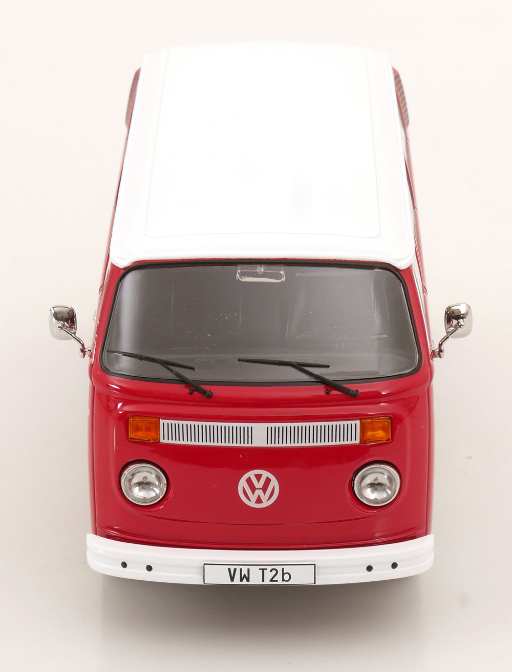 STM Diecast KK Scale 1972 Volkswagen T2b Minibus (Fuchs Wheels) Porsche Renndienst Red 1:18 - View 4