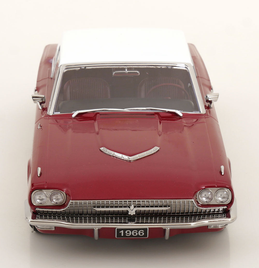 KK Scale 1966 Ford Thunderbird Coupe Dark Red Metallic 1:18