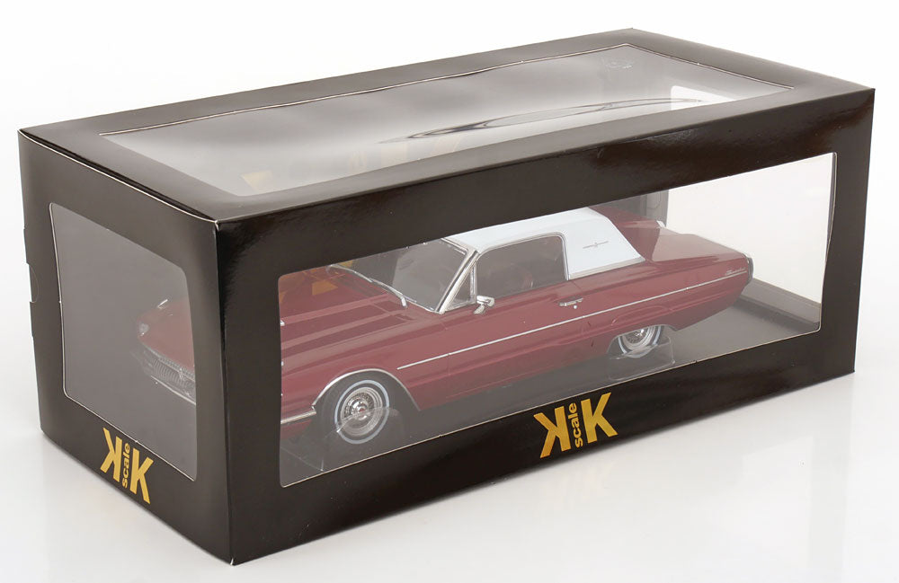 KK Scale 1966 Ford Thunderbird Coupe Dark Red Metallic 1:18
