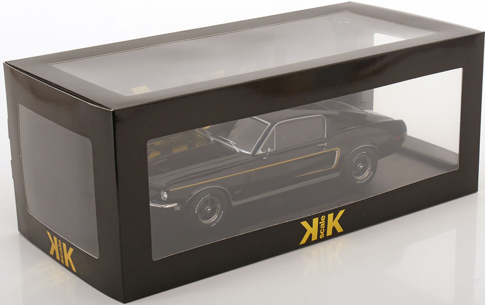 KK Scale 1968 Ford Mustang GT Fastback Black 1:18