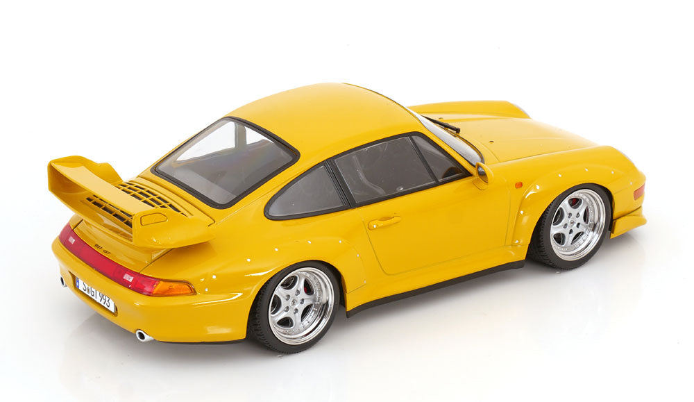 KK Scale 1996 Porsche 911 993 GT2 w/ Speedline Wheels Yellow 1:18
