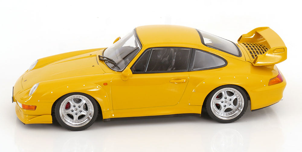KK Scale 1996 Porsche 911 993 GT2 w/ Speedline Wheels Yellow 1:18