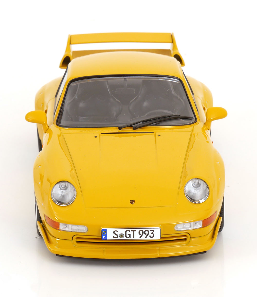 KK Scale 1996 Porsche 911 993 GT2 w/ Speedline Wheels Yellow 1:18