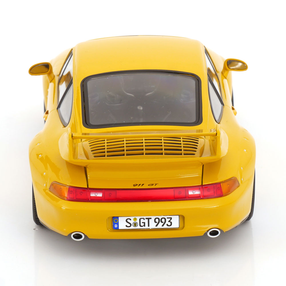 KK Scale 1996 Porsche 911 993 GT2 w/ Speedline Wheels Yellow 1:18