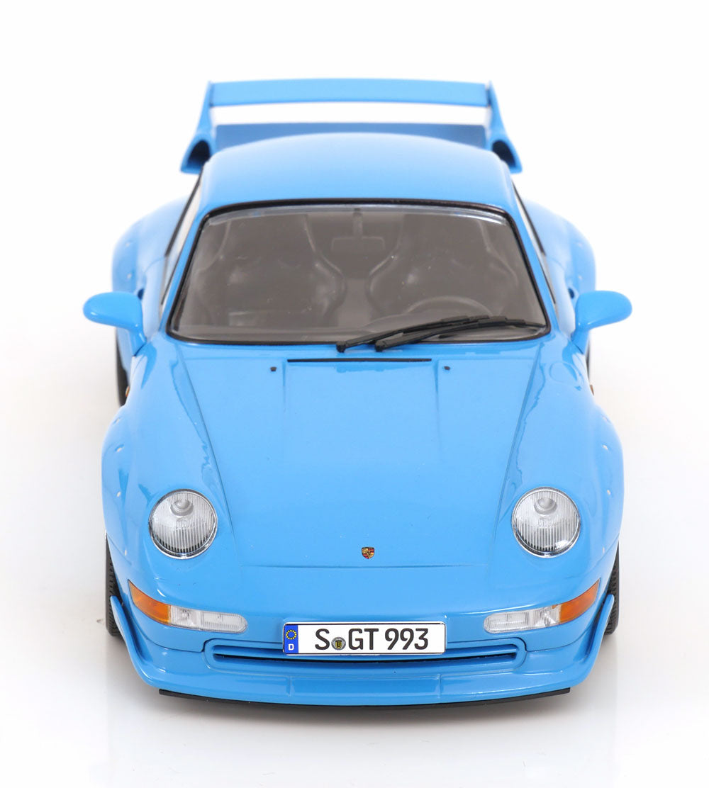 KK Scale 1996 Porsche 911 993 GT2 w/ Gold BBS Wheels Riviera Blue 1:18