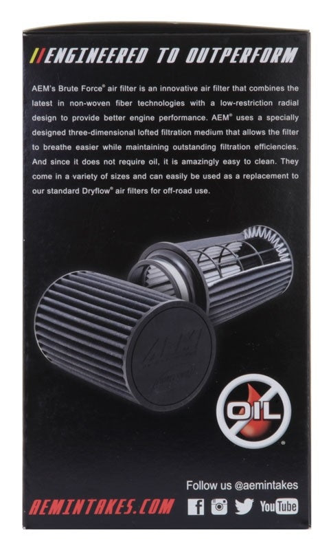 AEM Induction AEM Dryflow 3in. X 9in. Round Tapered Air Filter 21-2039BF
