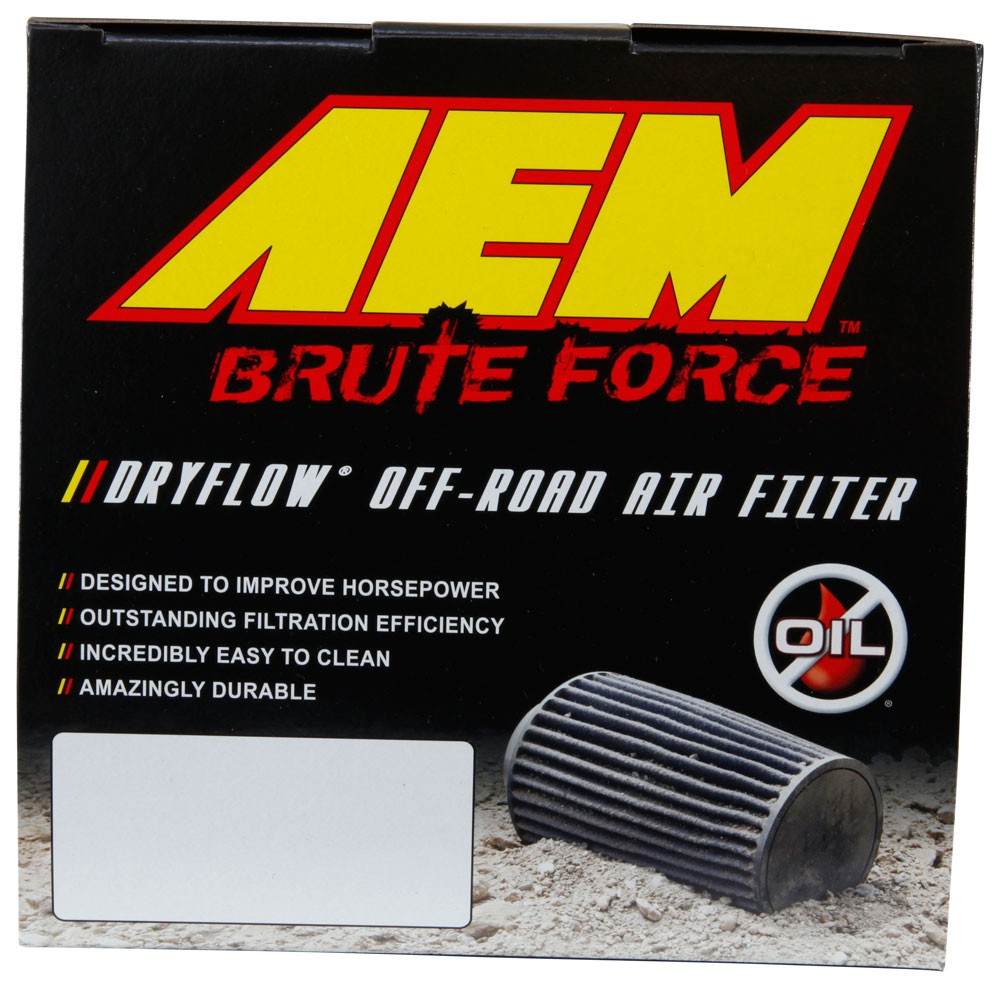 AEM Induction AEM Dryflow 3in. X 5in. (Offset) Round Tapered Air Filter 21-203BF-OS