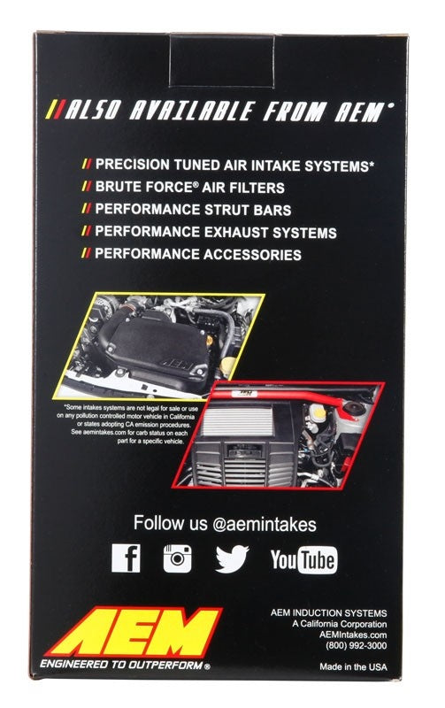 AEM Induction DryFlow Air Filter AIP21-2147DK