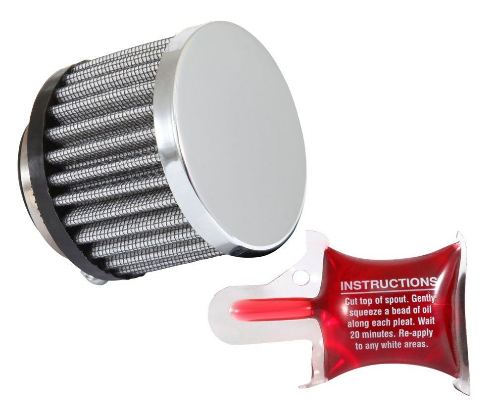 Airaid Chrome Top 1.5in ID - Clamp On 3in OD 2.5in Tall Breather Filter 775-145