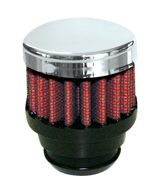 Airaid Chrome Top 1.25in OD - Push On 2in OD 1.5in Tall Breather Filter 775-480