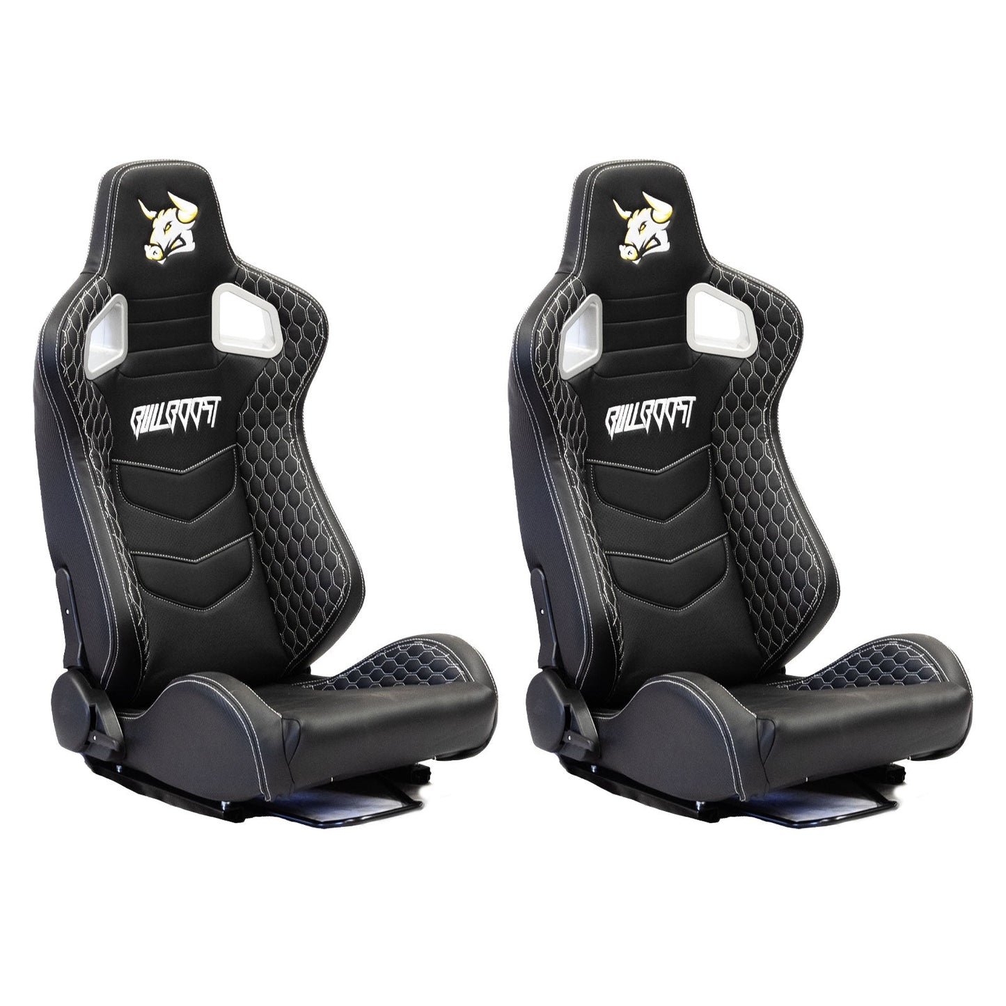 The Chosen Leather Reclinable Bull Boost Racing Bucket Seat with Slider Rails