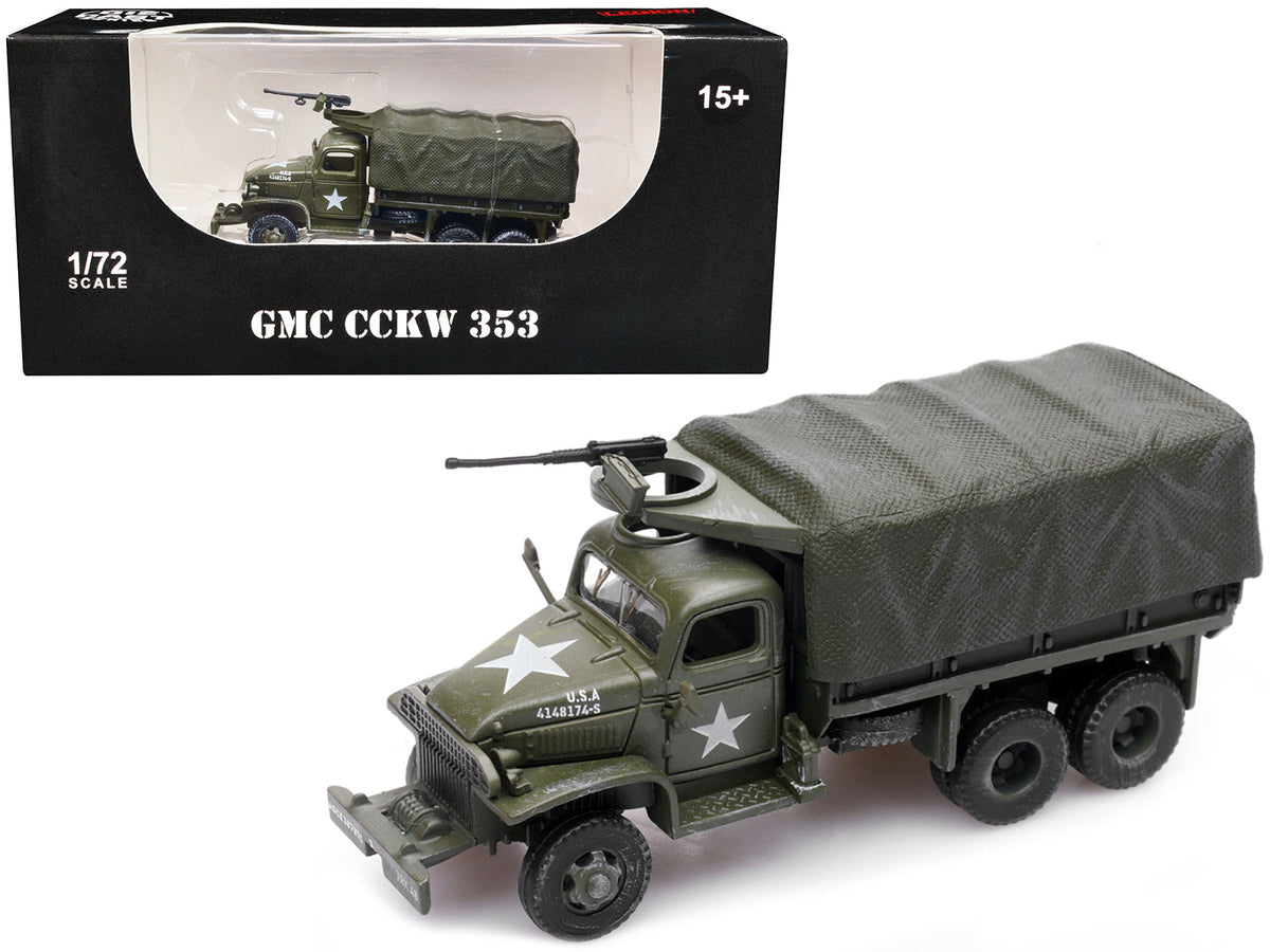 Rapid Vehicles GMC CCKW 353 Truck With Mounted Gun Olive Drab "4148174-S" US Army World War II...