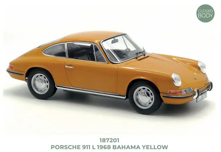 Norev Porsche 1968 911 L Coupe Bahama Yellow 1:18