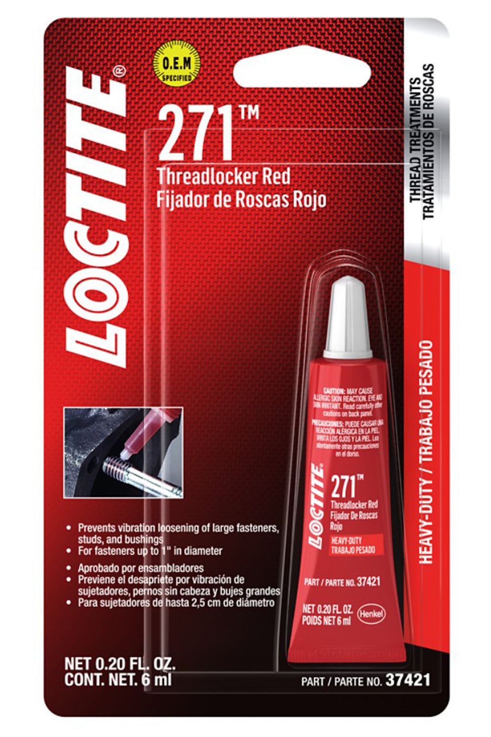 Threadlocker 271 HD Red 6ml/.20oz - 487232