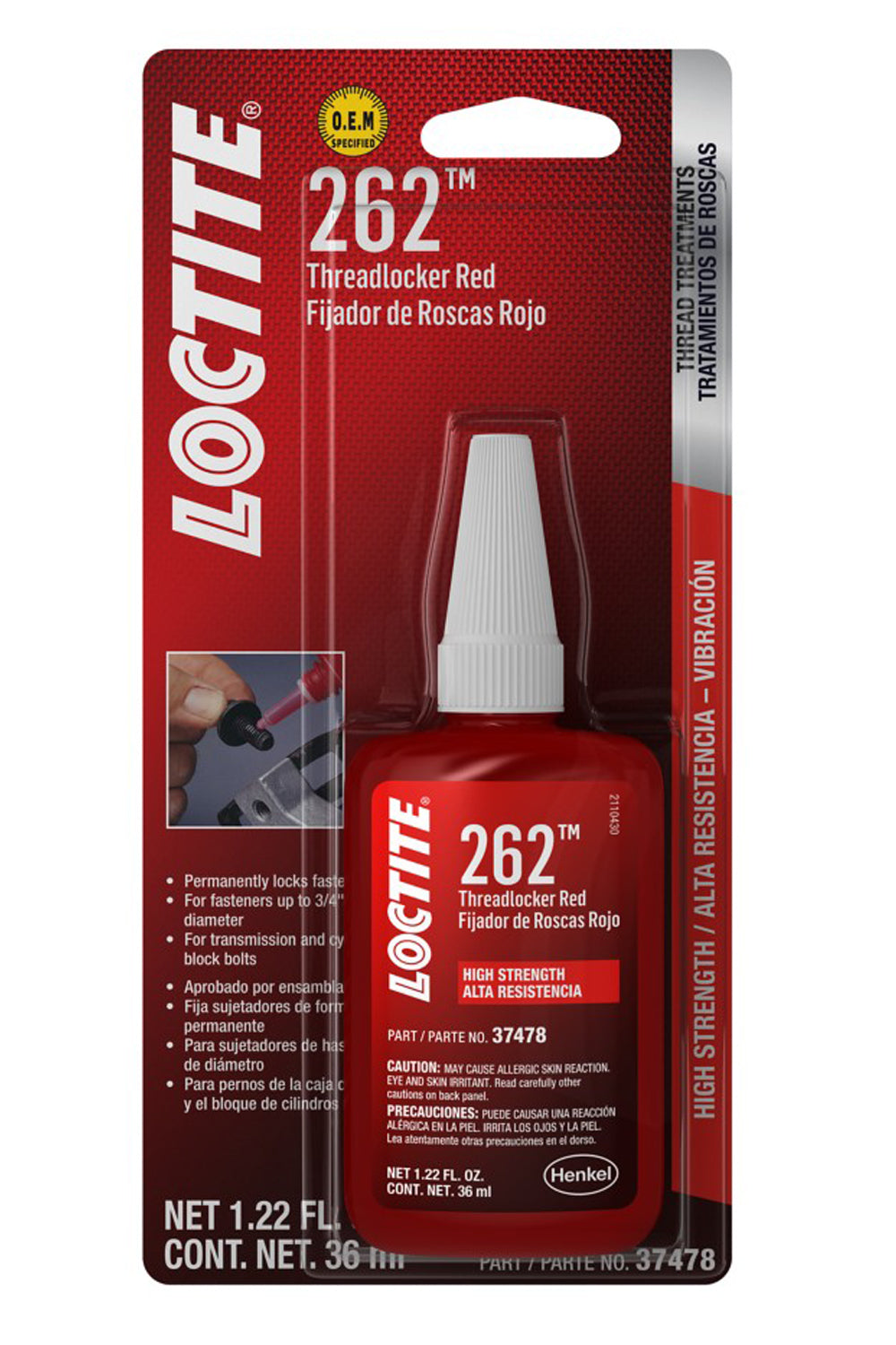 Threadlocker 262 Red 36ml/1.22oz - 492141