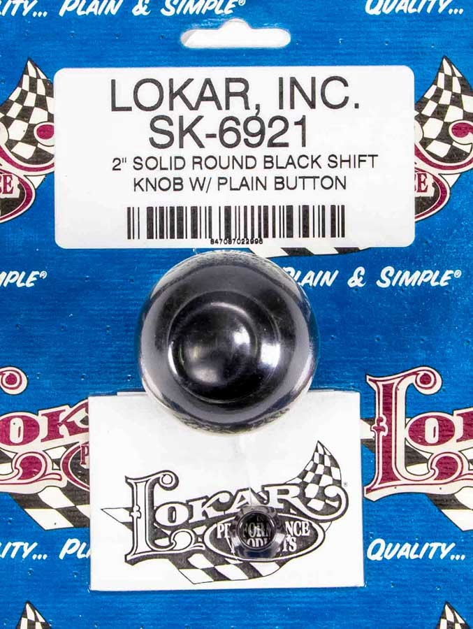2in Shift Knob Solid Round Black w/Button - SK6921