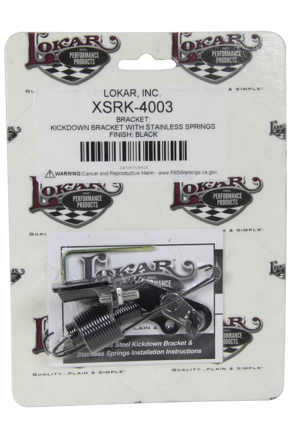Bracket And Springs Kick Down Black Stainless Ste - XSRK4003