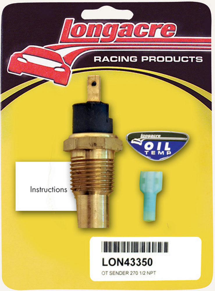 Longacre Oil Temp Sensor 1/2in. NPT 270 Deg 52-43350