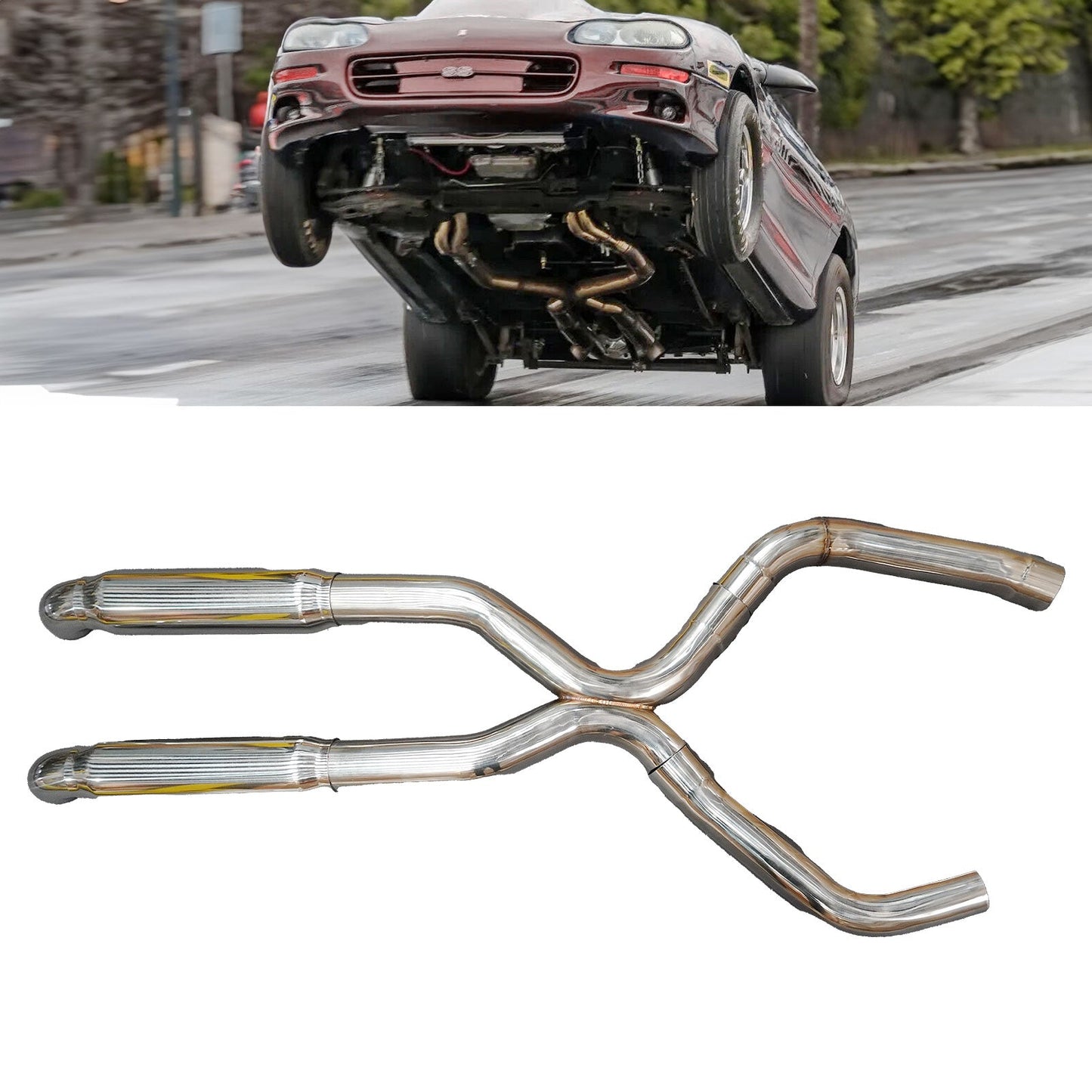 For Camaro Trans Am Stainless True Duals 3" X PIPE + SS MUFFLERS 98 99 00 01 02