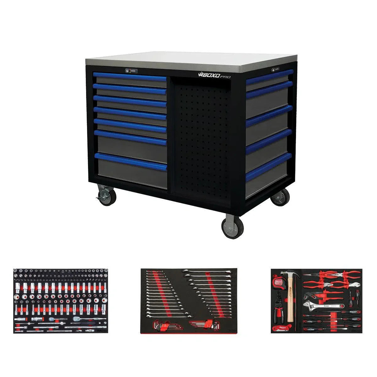 T1 Boxo Pro Series | Loaded 45” 12-Drawer Workstation Tool Box