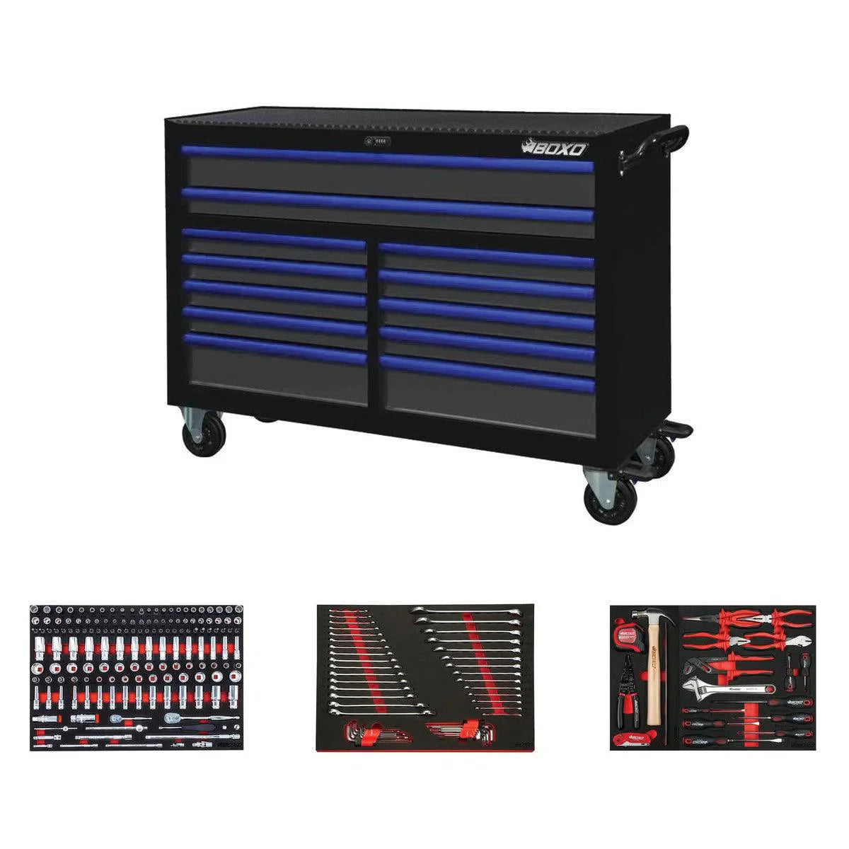 T1 Boxo Pro Series | Loaded 53″ 12-Drawer Rolling Tool Box