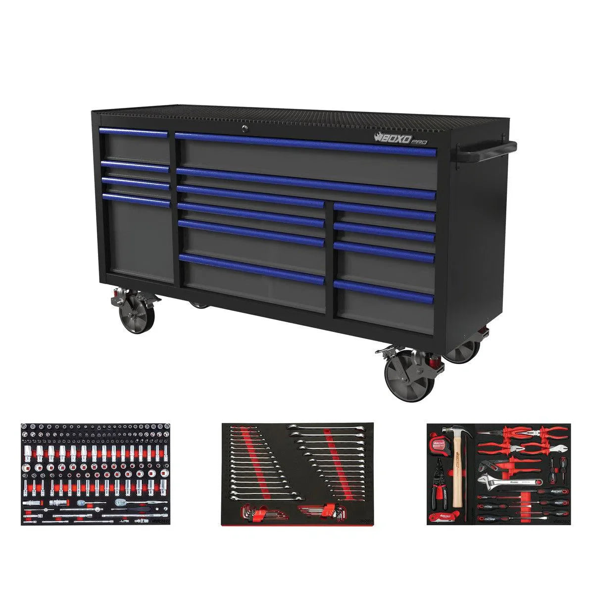 T1 Boxo Pro Series | Loaded 72″ 14-Drawer Rolling Tool Box