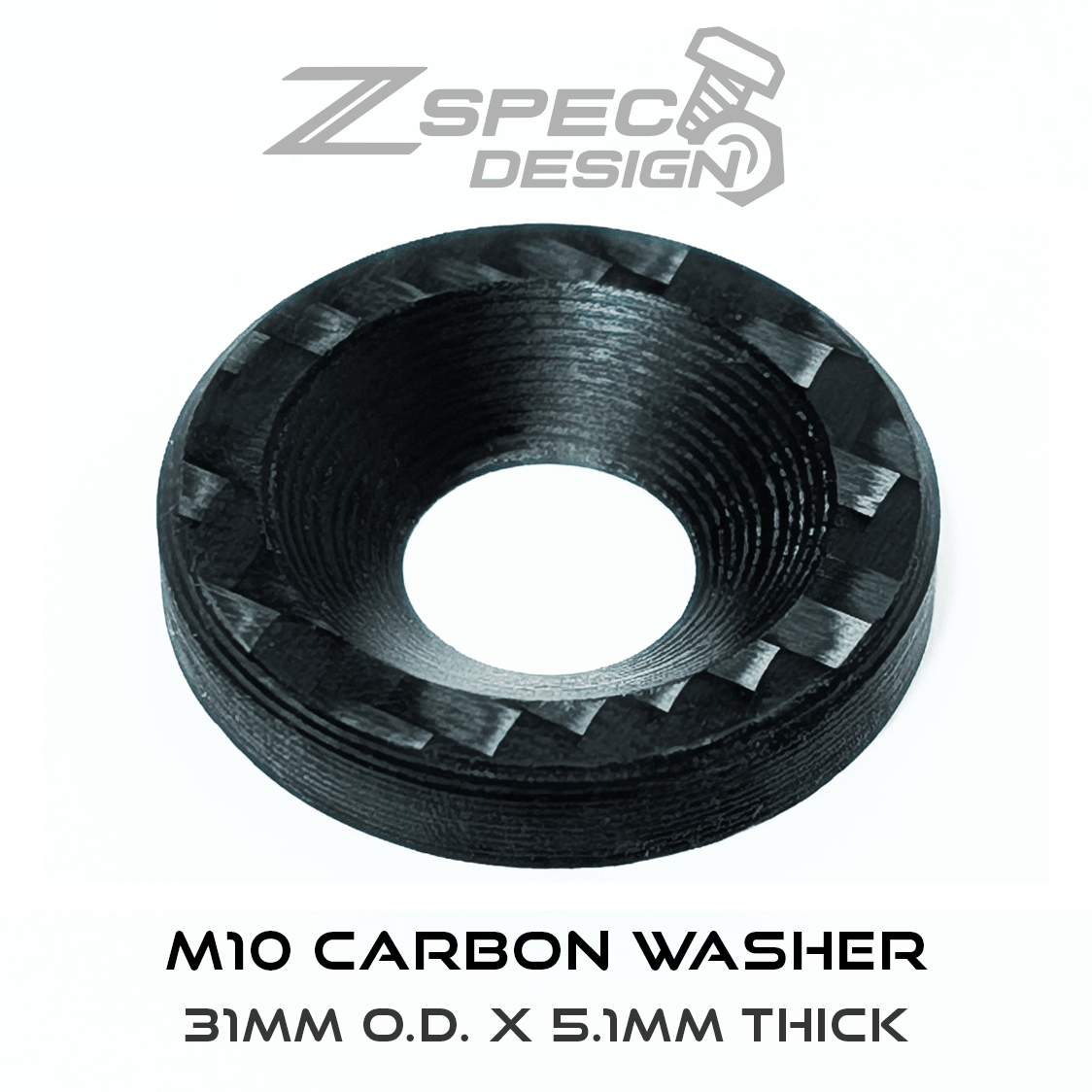 ZSPEC Carbon-Fiber Dress-Up Washers (Carbon-Weave Style), Per Each