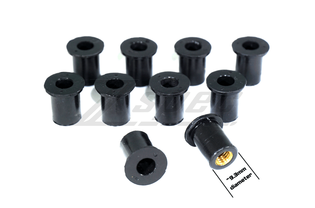 ZSPEC M5 Silicone-Rubber Well Nuts for Body Kits and Flares using M5-0.8, 10-Pack