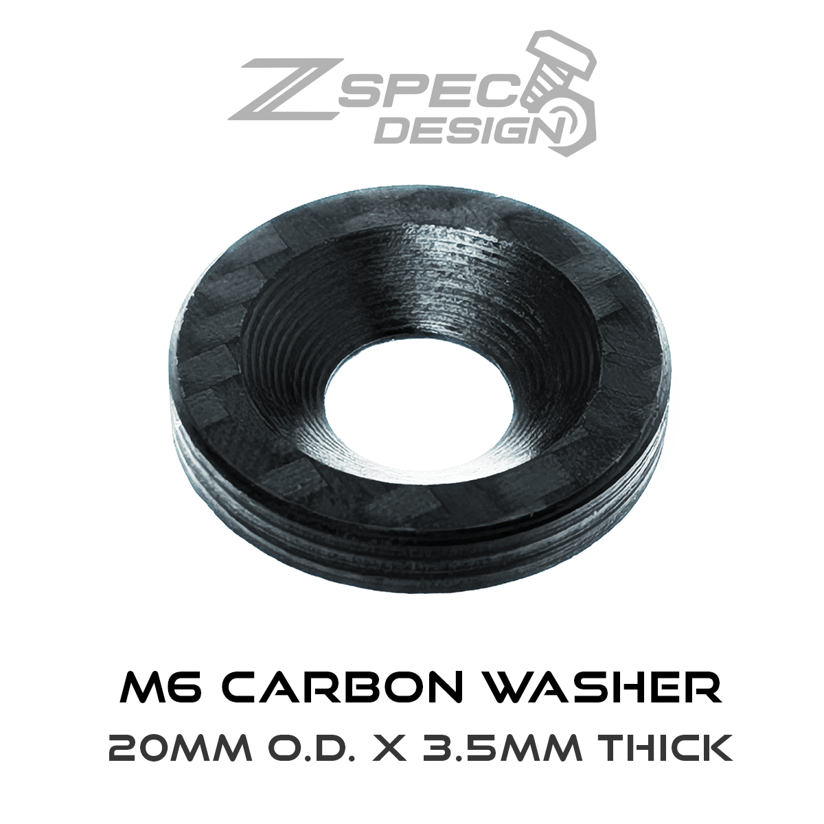 ZSPEC Carbon-Fiber Dress-Up Washers (Carbon-Weave Style), Per Each