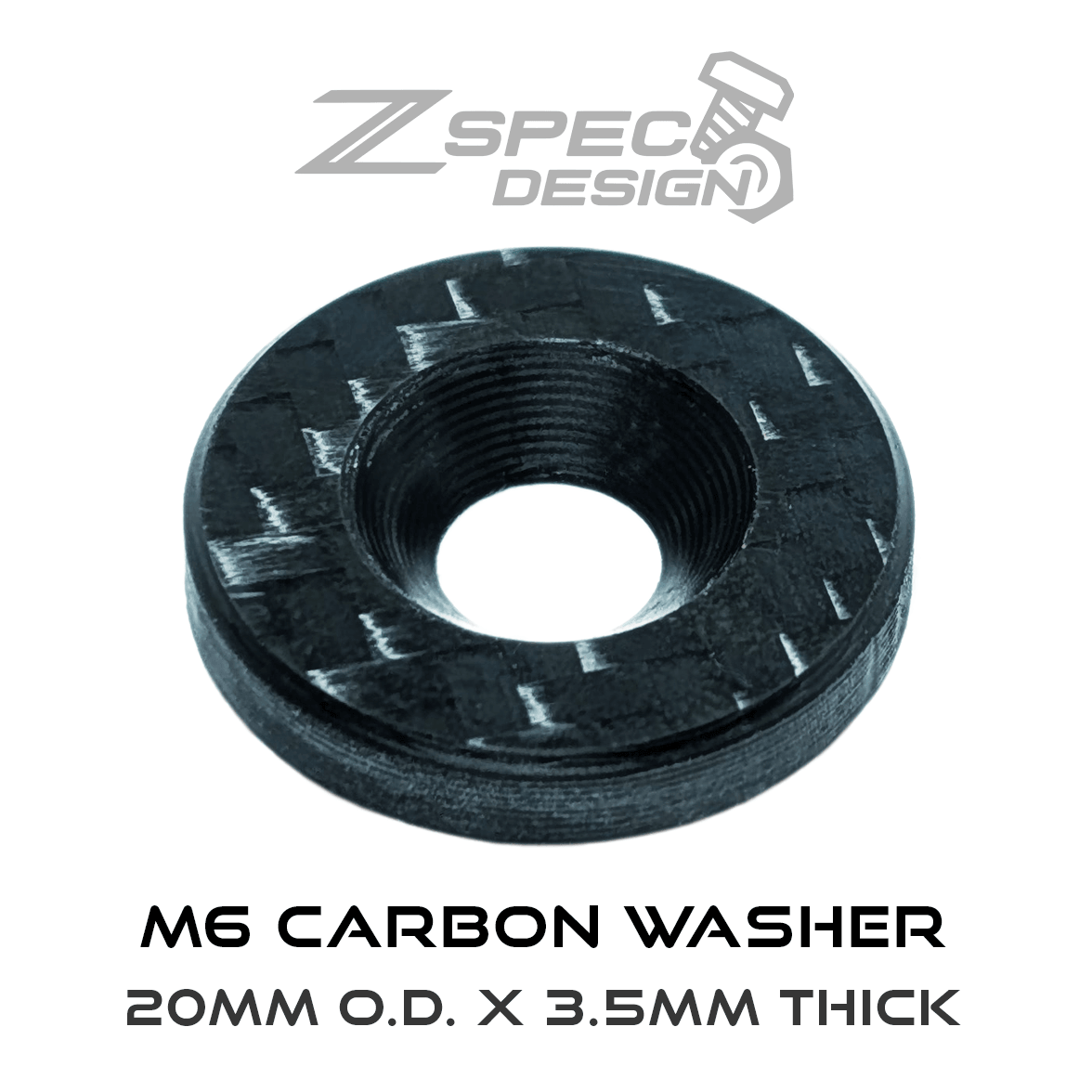 ZSPEC Carbon-Fiber Dress-Up Washers (Carbon-Weave Style), Per Each