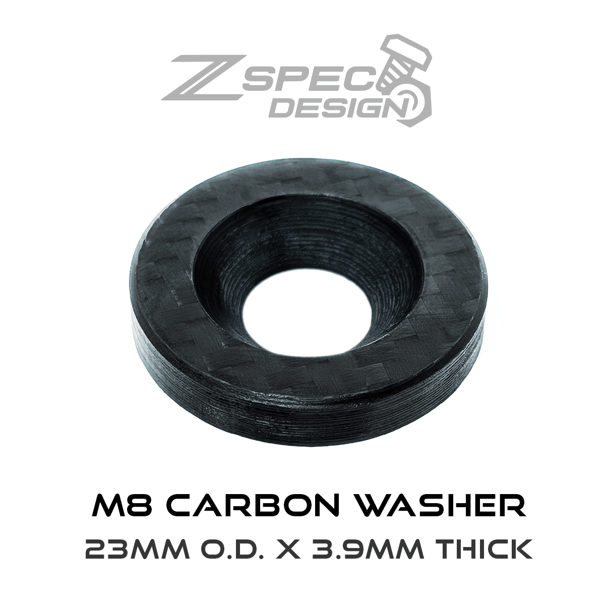 ZSPEC Carbon-Fiber Dress-Up Washers (Carbon-Weave Style), Per Each
