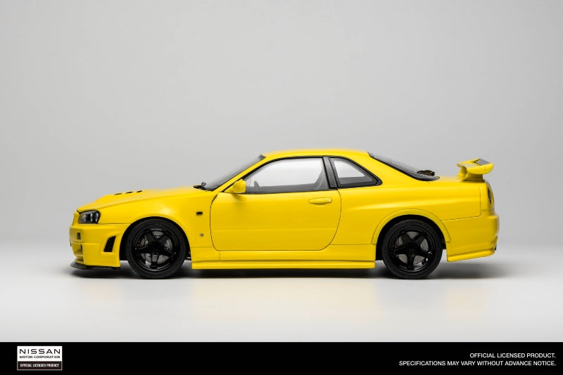 Motorhelix 1999 Nissan Skyline GT-R R34 (BNR34) RHD "Customized Version" Yellow 1:18