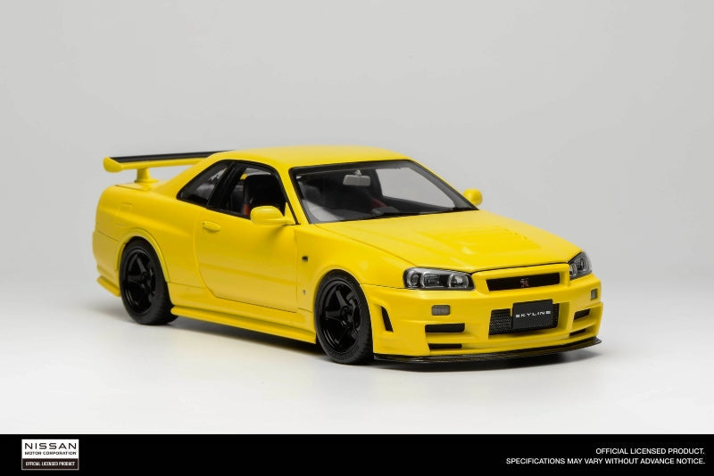Motorhelix 1999 Nissan Skyline GT-R R34 (BNR34) RHD "Customized Version" Yellow 1:18