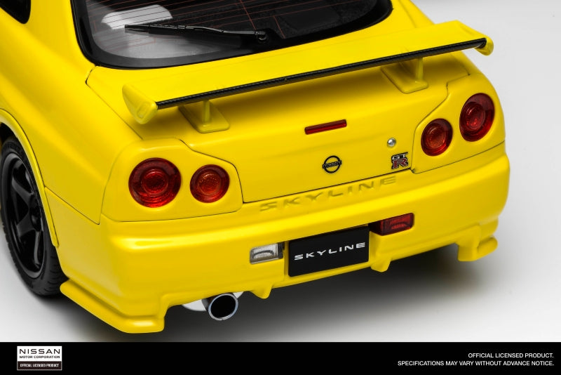 Motorhelix 1999 Nissan Skyline GT-R R34 (BNR34) RHD "Customized Version" Yellow 1:18