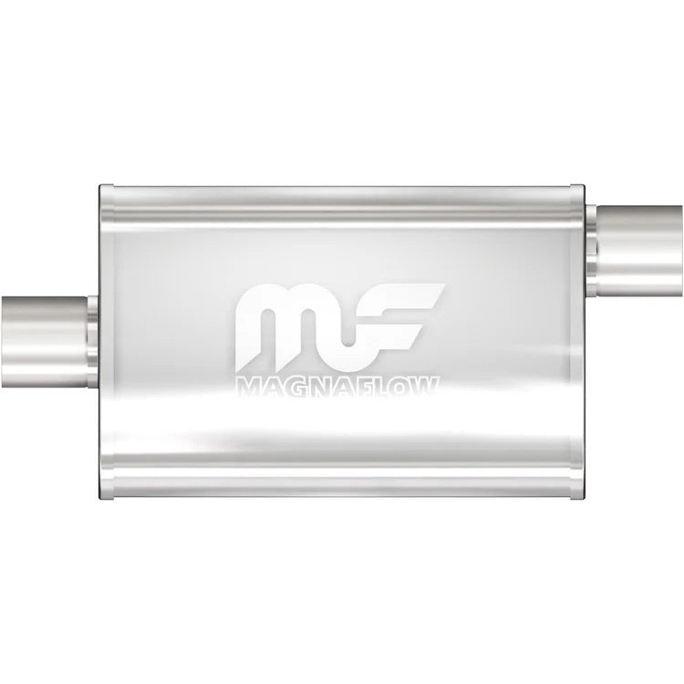 Stainless Muffler 2.5in Offset In/Center Out - 14326